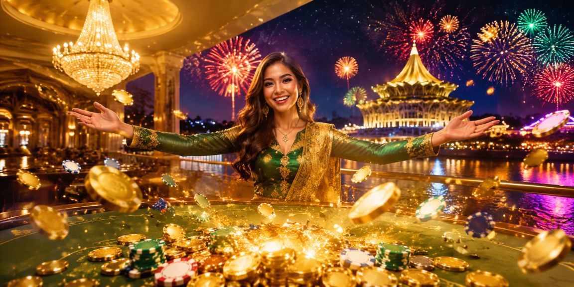 Pertaruhan kasino bergaya Hari Raya di Kuching dengan suasana perayaan yang meriah